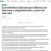 Los estudios chilenos que lideran las fusiones y adquisiciones a junio de este ao